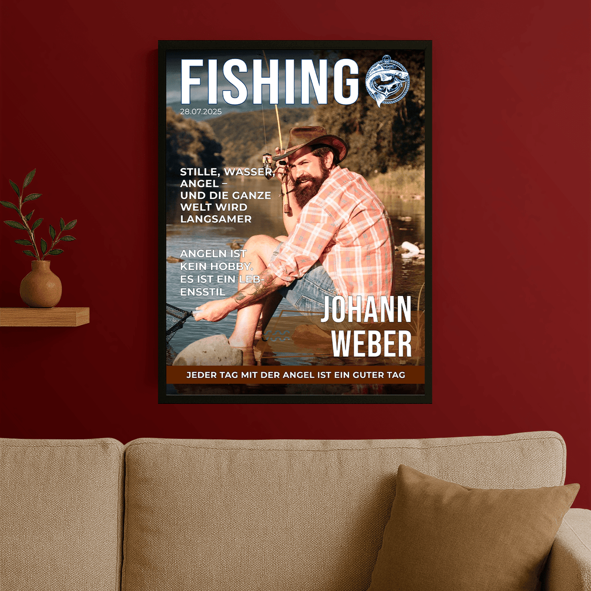 Angelmeister - personalisiertes Poster für einen Angler - Emmygift.de