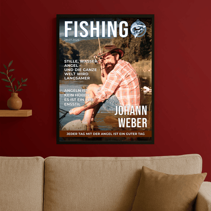 Angelmeister - personalisiertes Poster für einen Angler - Emmygift.de