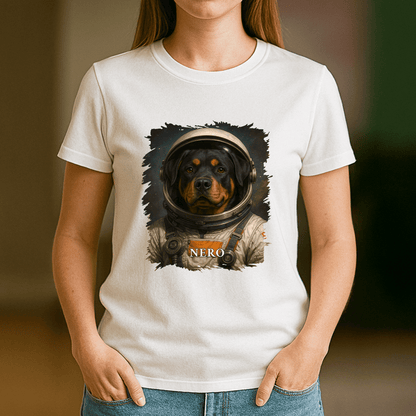Astronautenhund – Damen-T-Shirt mit Aufdruck für Hundefans - Emmygift.de