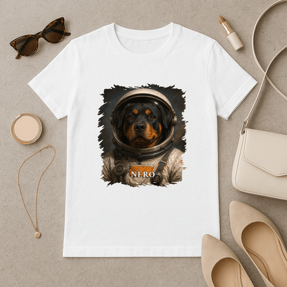 Astronautenhund – Damen-T-Shirt mit Aufdruck für Hundefans - Emmygift.de