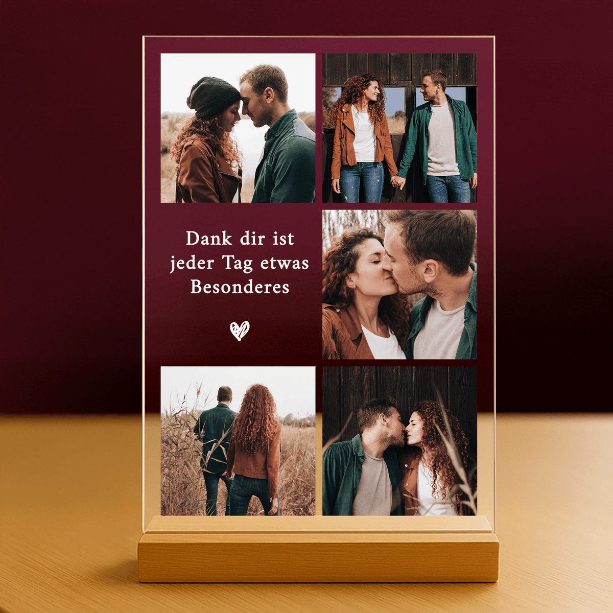 Besondere Tage – personalisierter Druck auf Glas für Paare - Emmygift.de