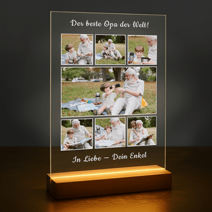 Bester Opa der Welt – personalisierter Glasdruck für Opa - Emmygift.de