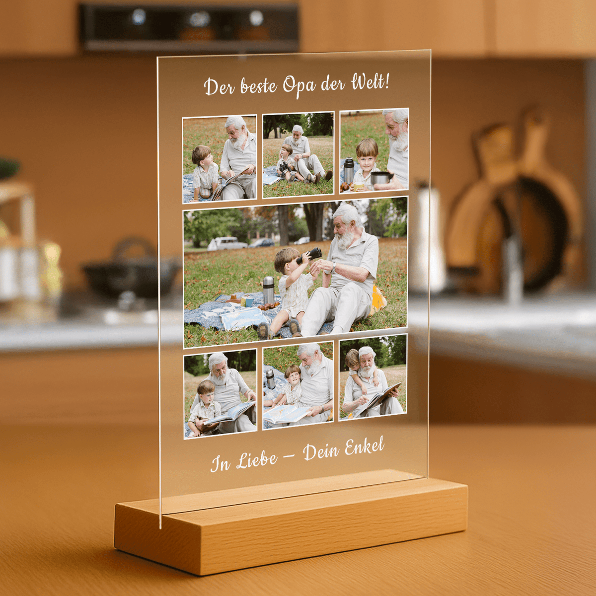 Bester Opa der Welt – personalisierter Glasdruck für Opa - Emmygift.de