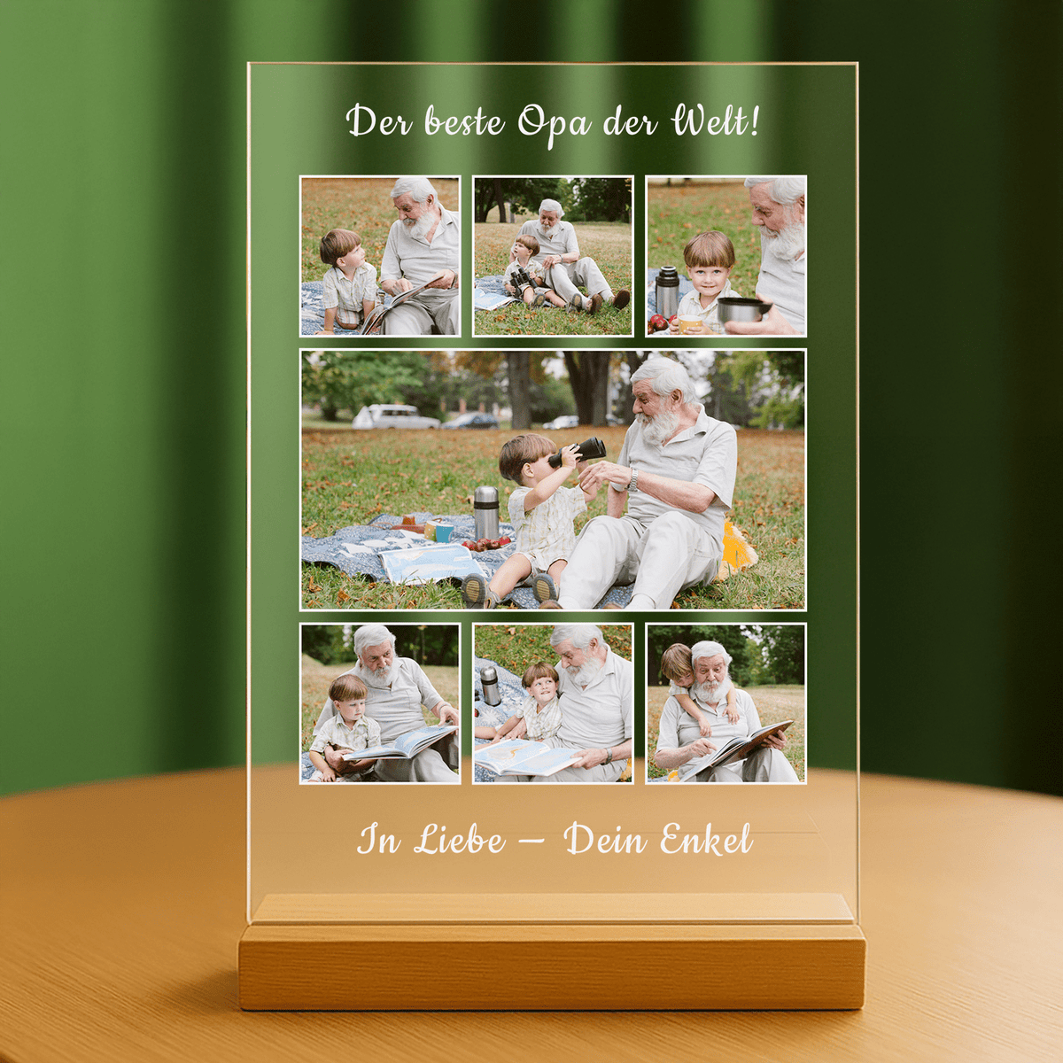 Bester Opa der Welt – personalisierter Glasdruck für Opa - Emmygift.de