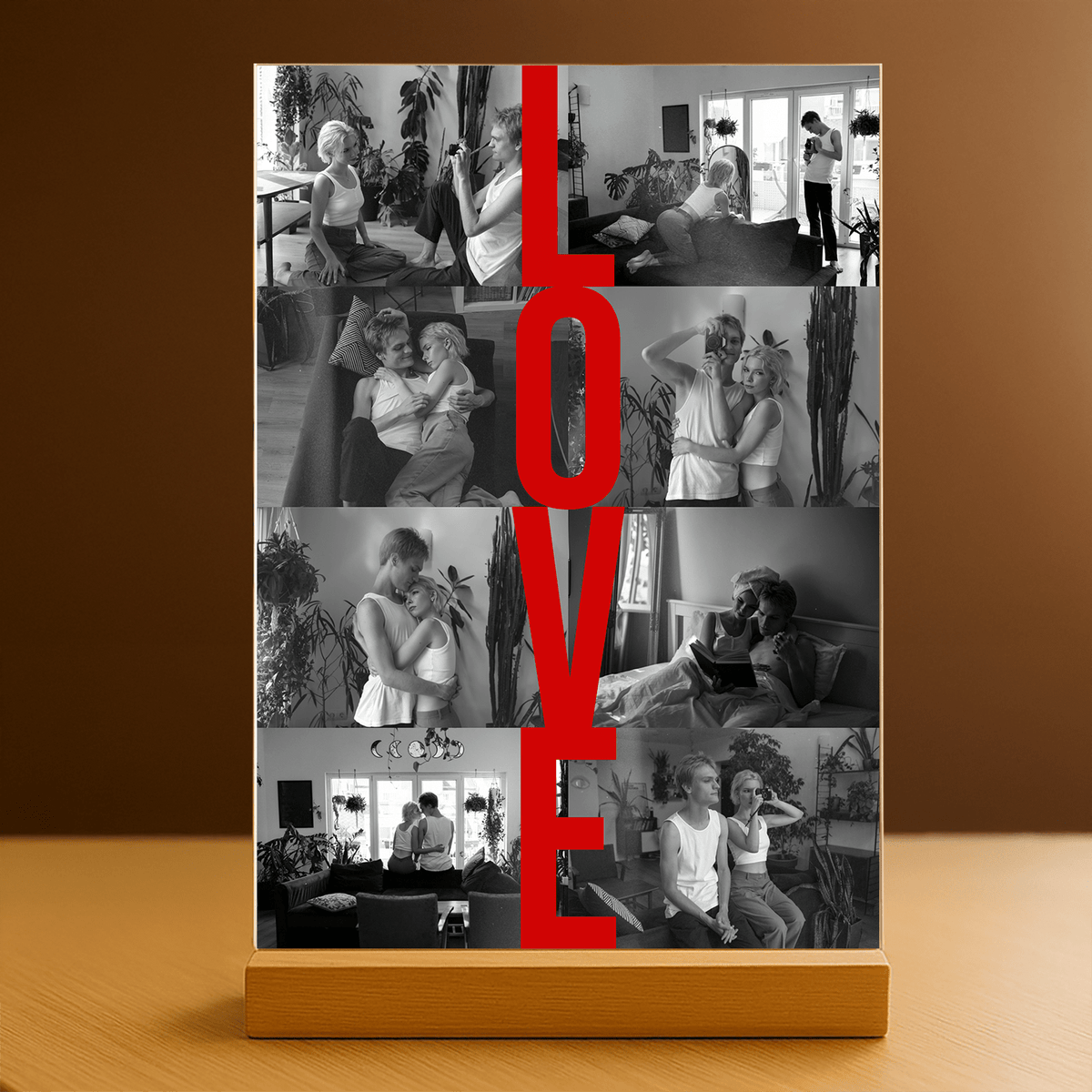 Collage aus euren 8 Fotos – personalisierter Druck auf Acrylglas für Paare - Emmygift.de