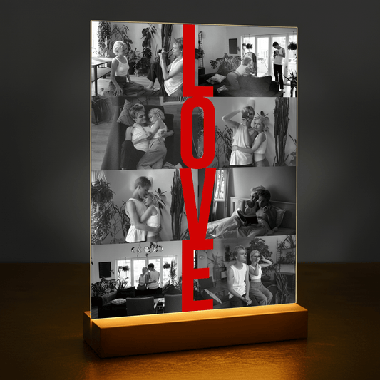 Collage aus euren 8 Fotos – personalisierter Druck auf Acrylglas für Paare - Emmygift.de