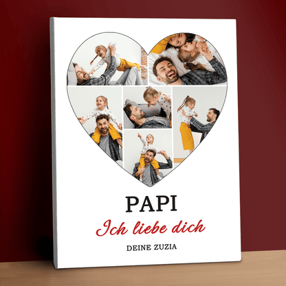 Collage mit Herz und Text – personalisierter Leinwanddruck - Emmygift.de