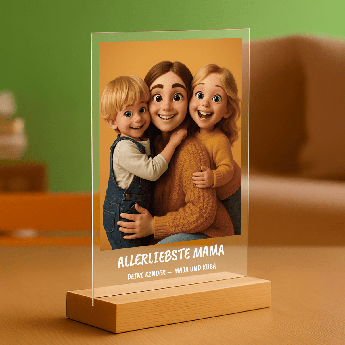 Comic-Porträt auf Acrylglas – Geschenk zum Muttertag - Emmygift.de