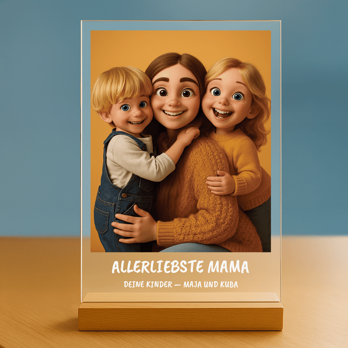 Comic-Porträt auf Acrylglas – Geschenk zum Muttertag - Emmygift.de