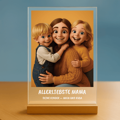 Comic-Porträt auf Acrylglas – Geschenk zum Muttertag - Emmygift.de