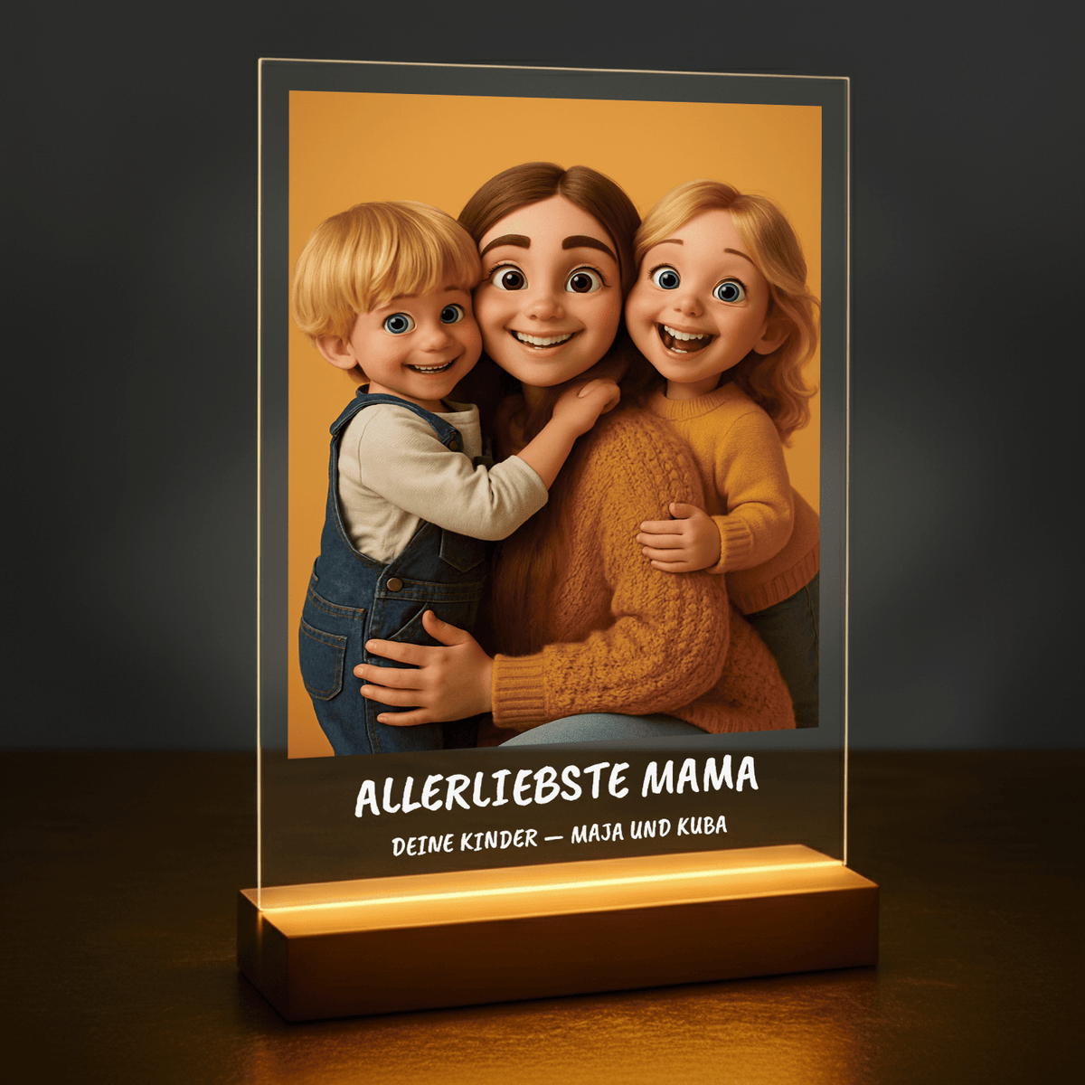 Comic-Porträt auf Acrylglas – Geschenk zum Muttertag - Emmygift.de