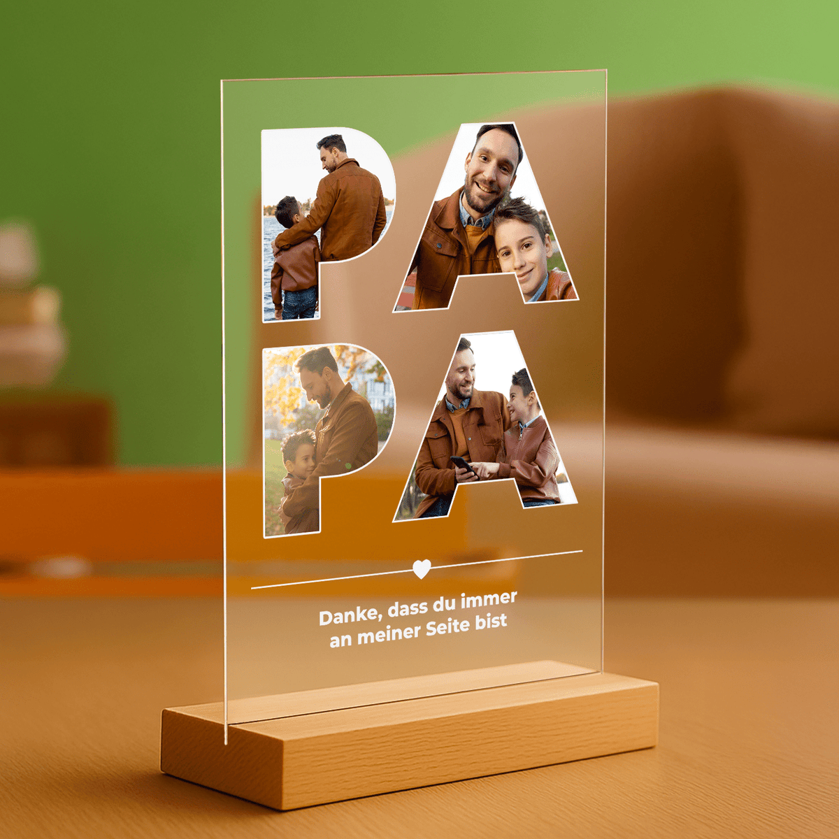 Danke, dass du immer für mich da bist – personalisierter Druck auf Glas für Papa - Emmygift.de