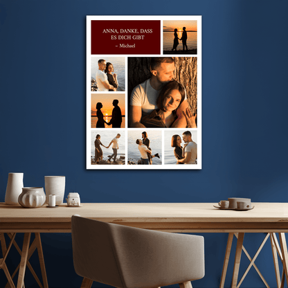Danke, dass es dich gibt – Fotocollage auf Leinwand für sie - Emmygift.de