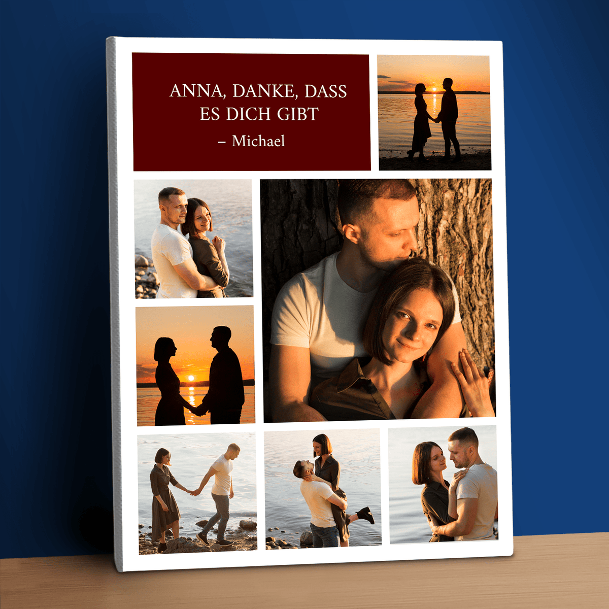 Danke, dass es dich gibt – Fotocollage auf Leinwand für sie - Emmygift.de