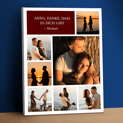 Danke, dass es dich gibt – Fotocollage auf Leinwand für sie - Emmygift.de