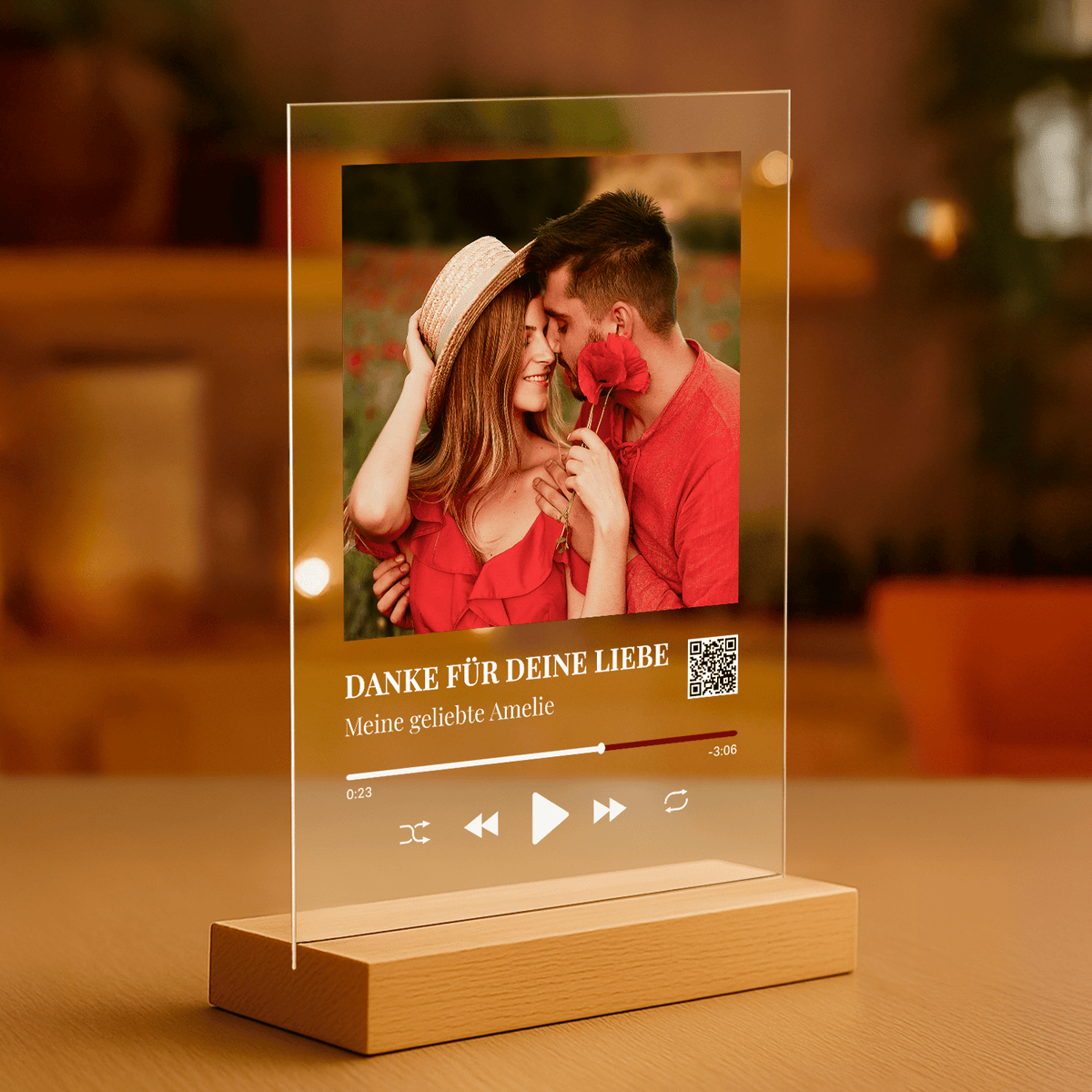 Danke für die Liebe – personalisierter Acrylglasdruck für Paare - Emmygift.de