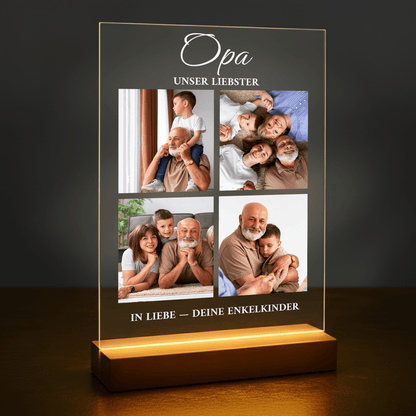 Der liebste Großvater Fotocollage – personalisierter Druck auf Glas für den Großvater - Emmygift.de