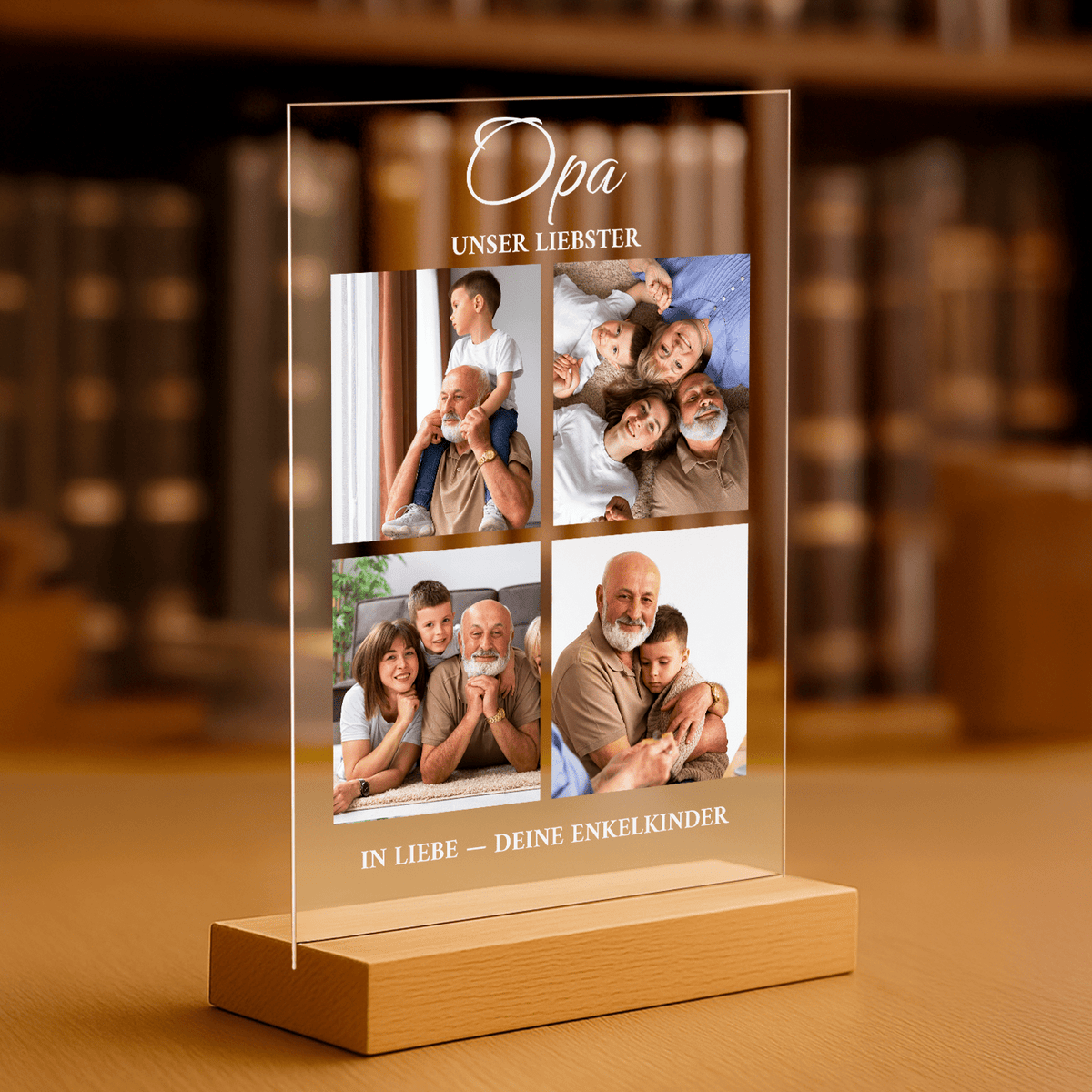 Der liebste Großvater Fotocollage – personalisierter Druck auf Glas für den Großvater - Emmygift.de