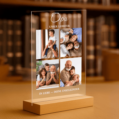 Der liebste Großvater Fotocollage – personalisierter Druck auf Glas für den Großvater - Emmygift.de
