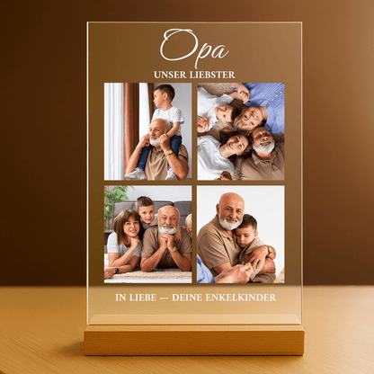 Der liebste Großvater Fotocollage – personalisierter Druck auf Glas für den Großvater - Emmygift.de