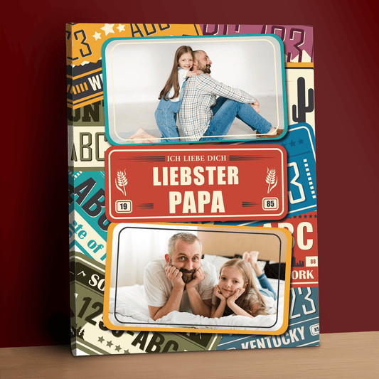 Der liebste Papa – personalisierter Leinwanddruck - Emmygift.de