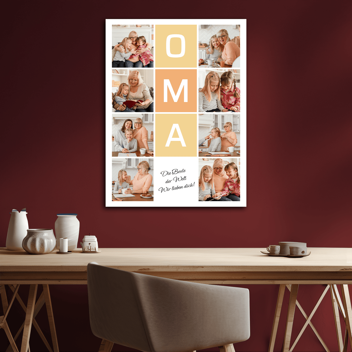 Die tollste Oma der Welt – eine Collage auf Leinwand für die Oma - Emmygift.de