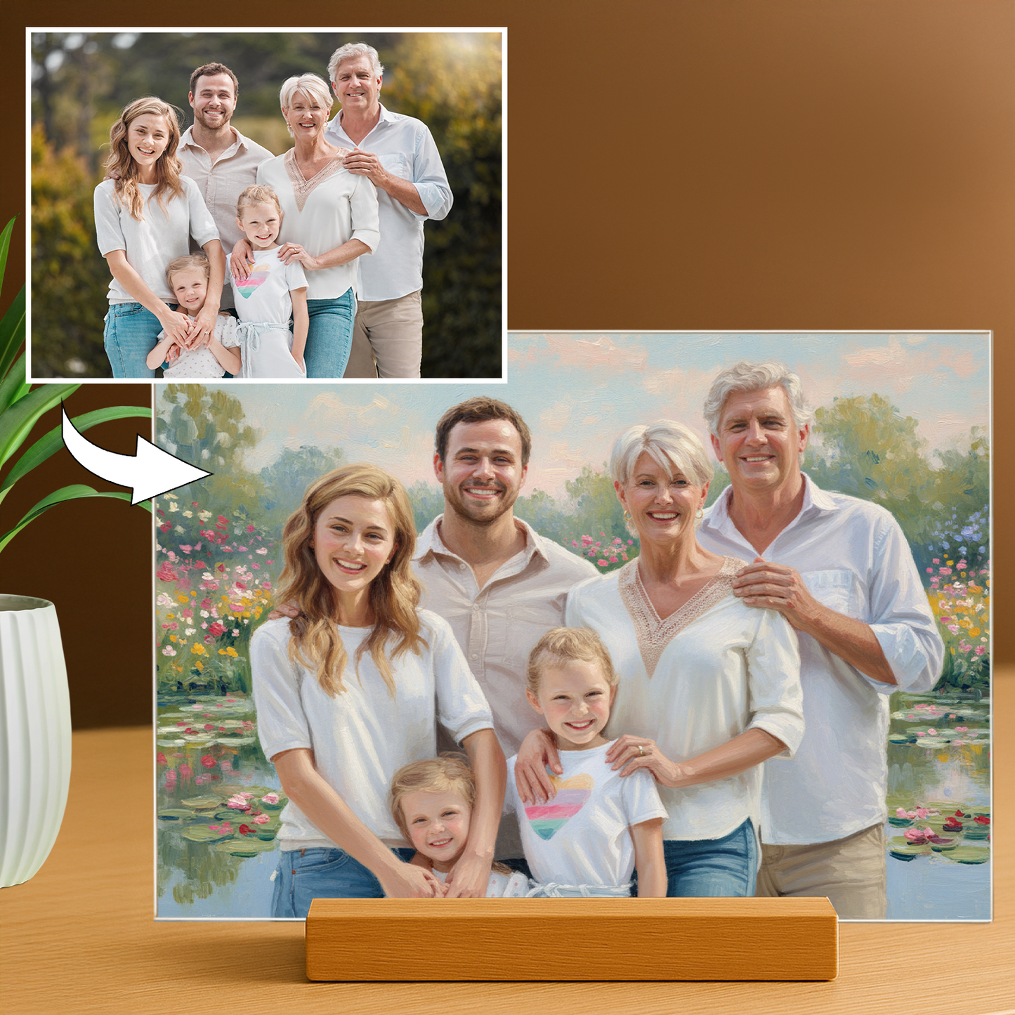 Die ganze Familie im Impressionenstil – Acrylglas Porträt für Eltern