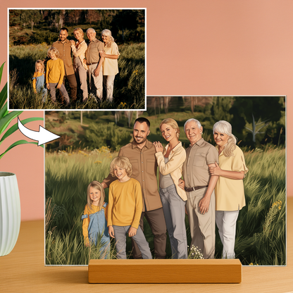 Familie im Cartoon-Stil - Acrylglas-Porträt für die Eltern