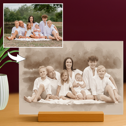 Familie im Coffee-Stil - Acrylglas-Porträt für Eltern