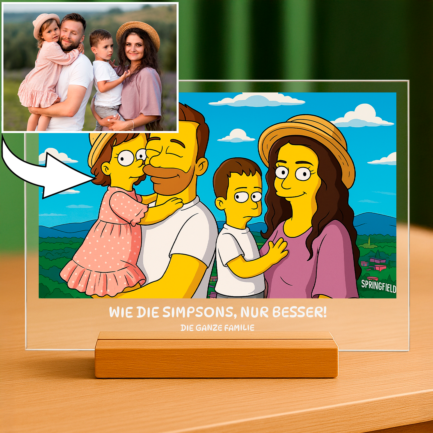 Die beste Familie – Porträt auf Acrylglas für Eltern