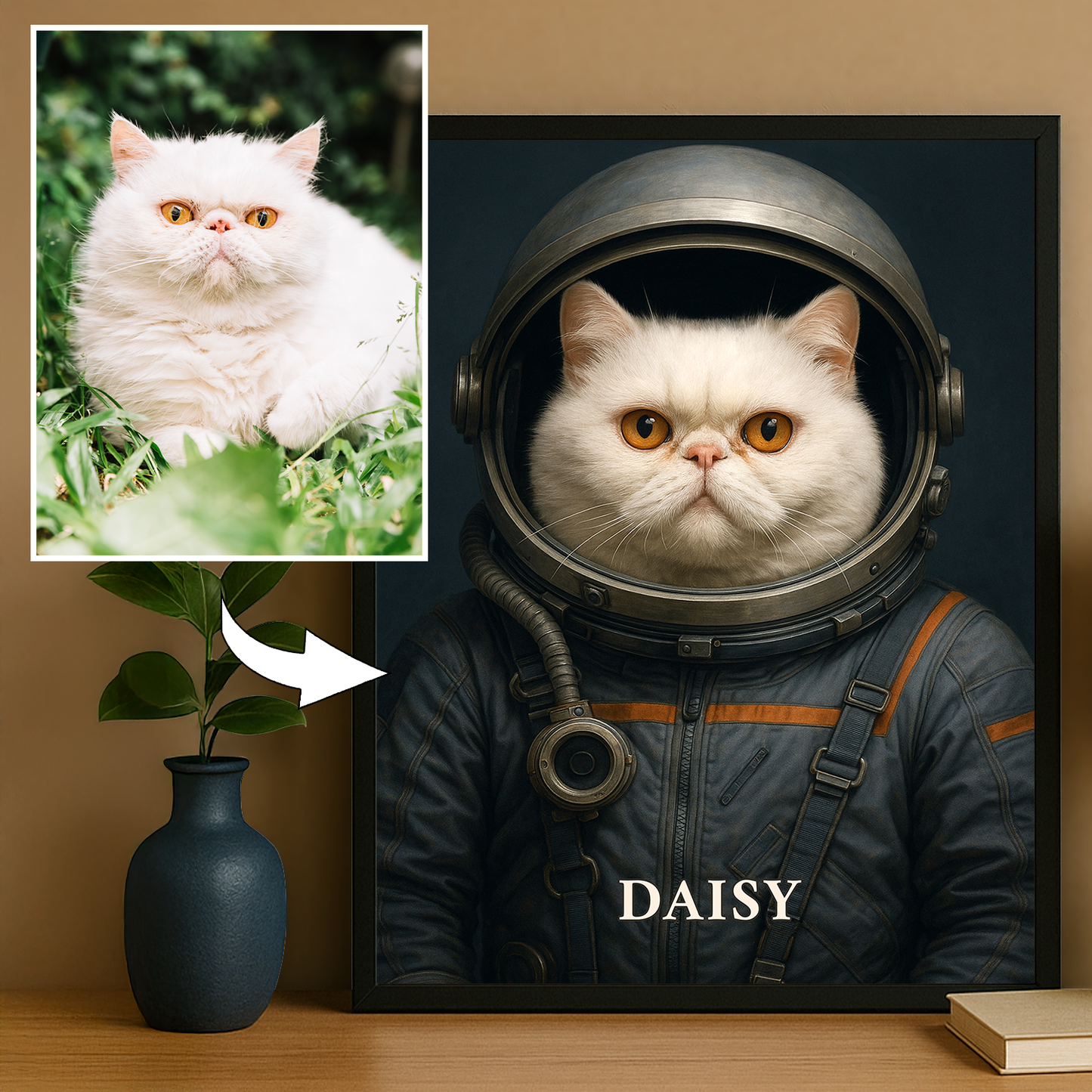 Katze als Eroberer des Weltraums – personalisiertes Poster für Katzenliebhaber