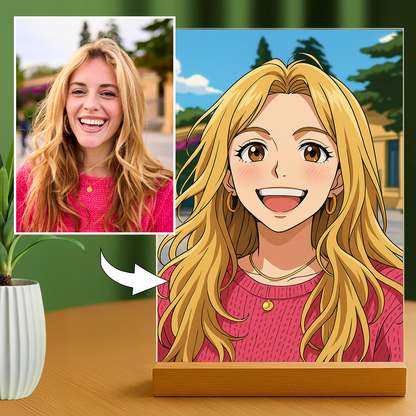 Mädchen im Anime-Stil - Acrylglas Porträt für Frau