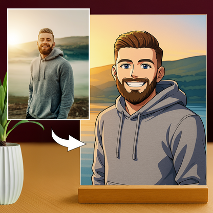 Junge im Anime-Stil - Acrylglas Porträt für Mann