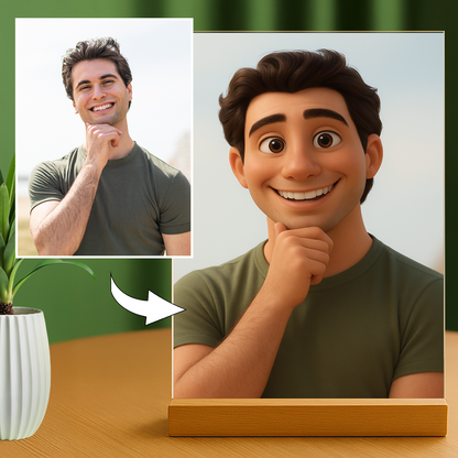 Mann im 3D-Animationsstil - Acrylglas Porträt für Mann