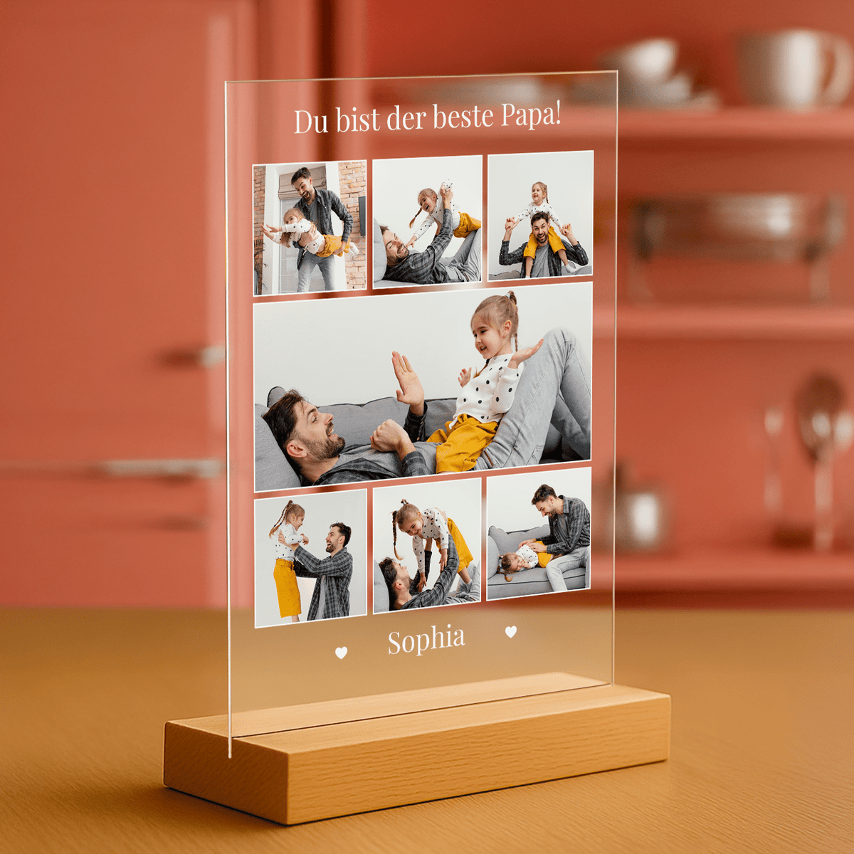 Du bist der beste Papa – personalisierter Glasdruck - Emmygift.de