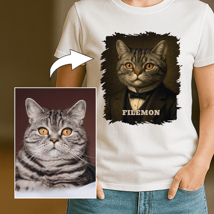 Elegante Katze – personalisiertes Damen-T-Shirt für Katzenliebhaberinnen - Emmygift.de