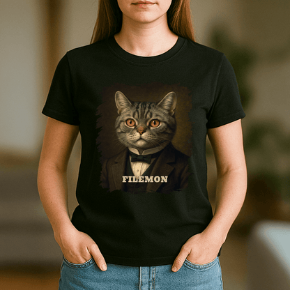 Elegante Katze – personalisiertes Damen-T-Shirt für Katzenliebhaberinnen - Emmygift.de