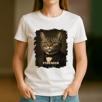 Elegante Katze – personalisiertes Damen-T-Shirt für Katzenliebhaberinnen - Emmygift.de