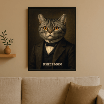 Elegante Katze - personalisiertes Poster für Katzenliebhaber - Emmygift.de