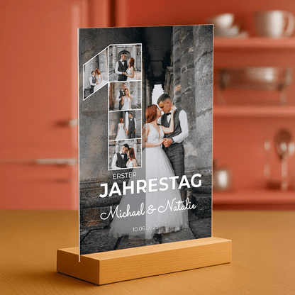 Erster Jahrestag – personalisierter Druck auf Glas - Emmygift.de