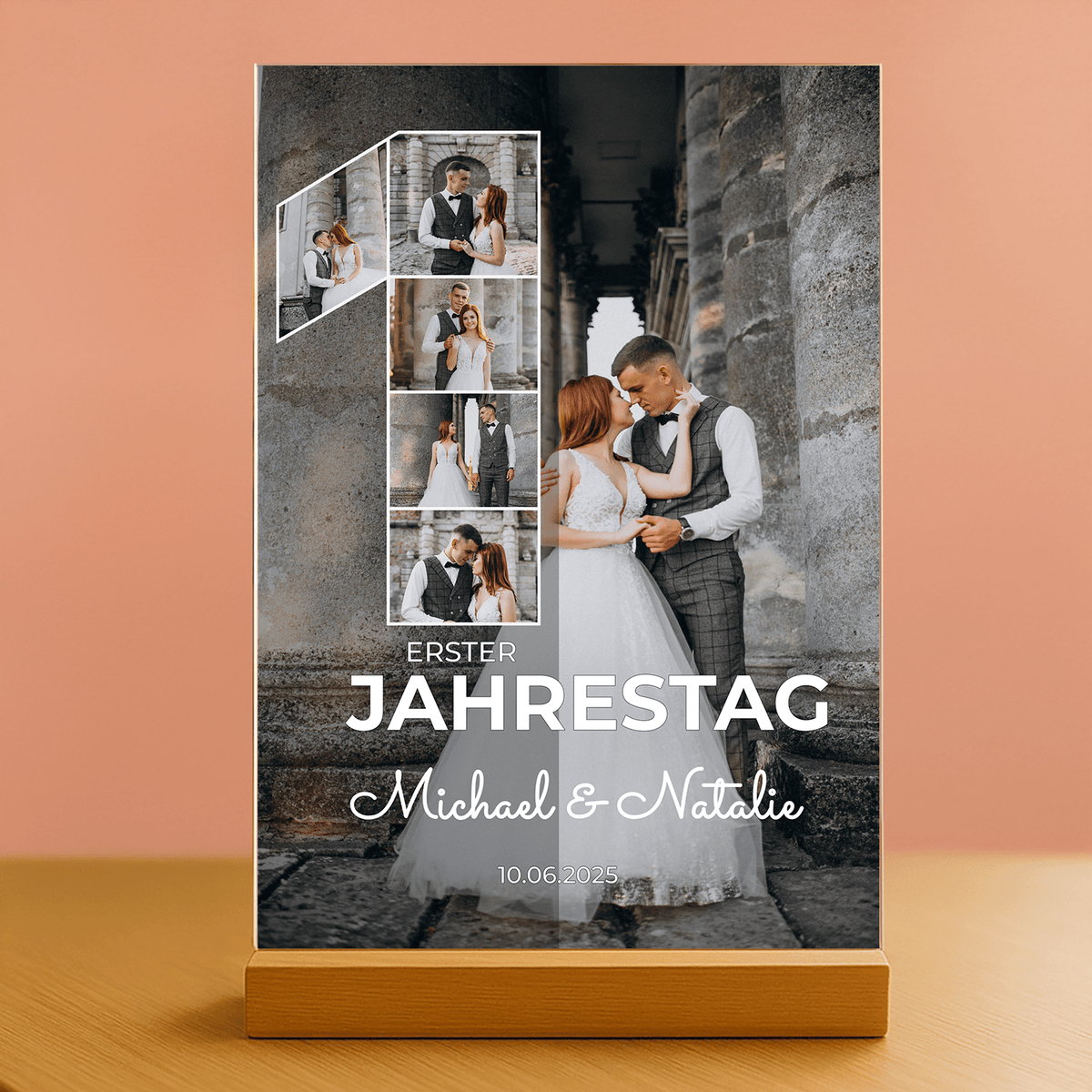 Erster Jahrestag – personalisierter Druck auf Glas - Emmygift.de