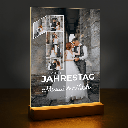 Erster Jahrestag – personalisierter Druck auf Glas - Emmygift.de