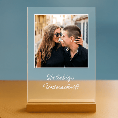 Foto mit beliebiger Beschriftung – personalisierter Druck auf Glas für Paare - Emmygift.de