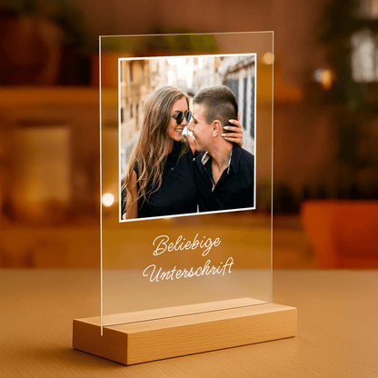 Foto mit beliebiger Beschriftung – personalisierter Druck auf Glas für Paare - Emmygift.de