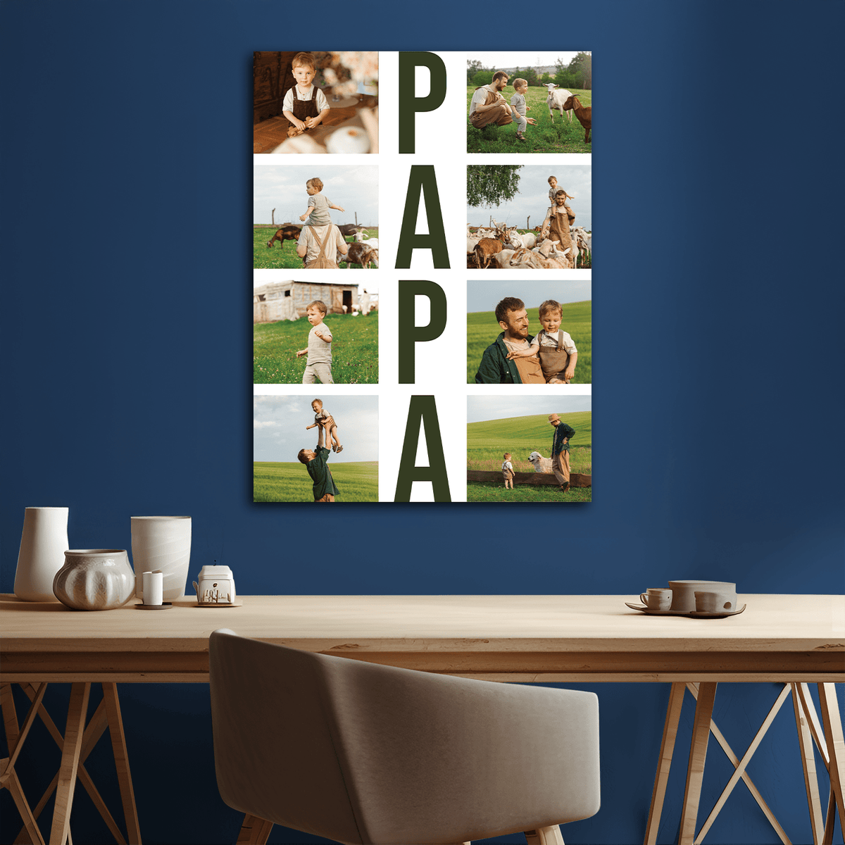 Fotocollage „Papa“ – personalisierter Leinwanddruck - Emmygift.de