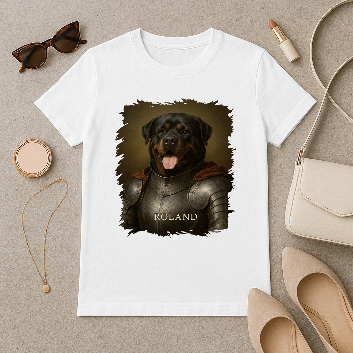 Hund als tapferer Ritter – Damen-T-Shirt mit Aufdruck für Hundefans