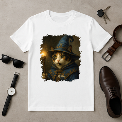 Magische Katze - Herren T-Shirt mit Druck für Katzenliebhaber