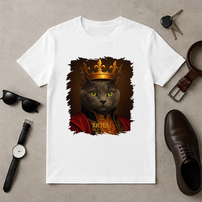 Königliche Katze – Herren-T-Shirt mit Aufdruck für Katzenliebhaber