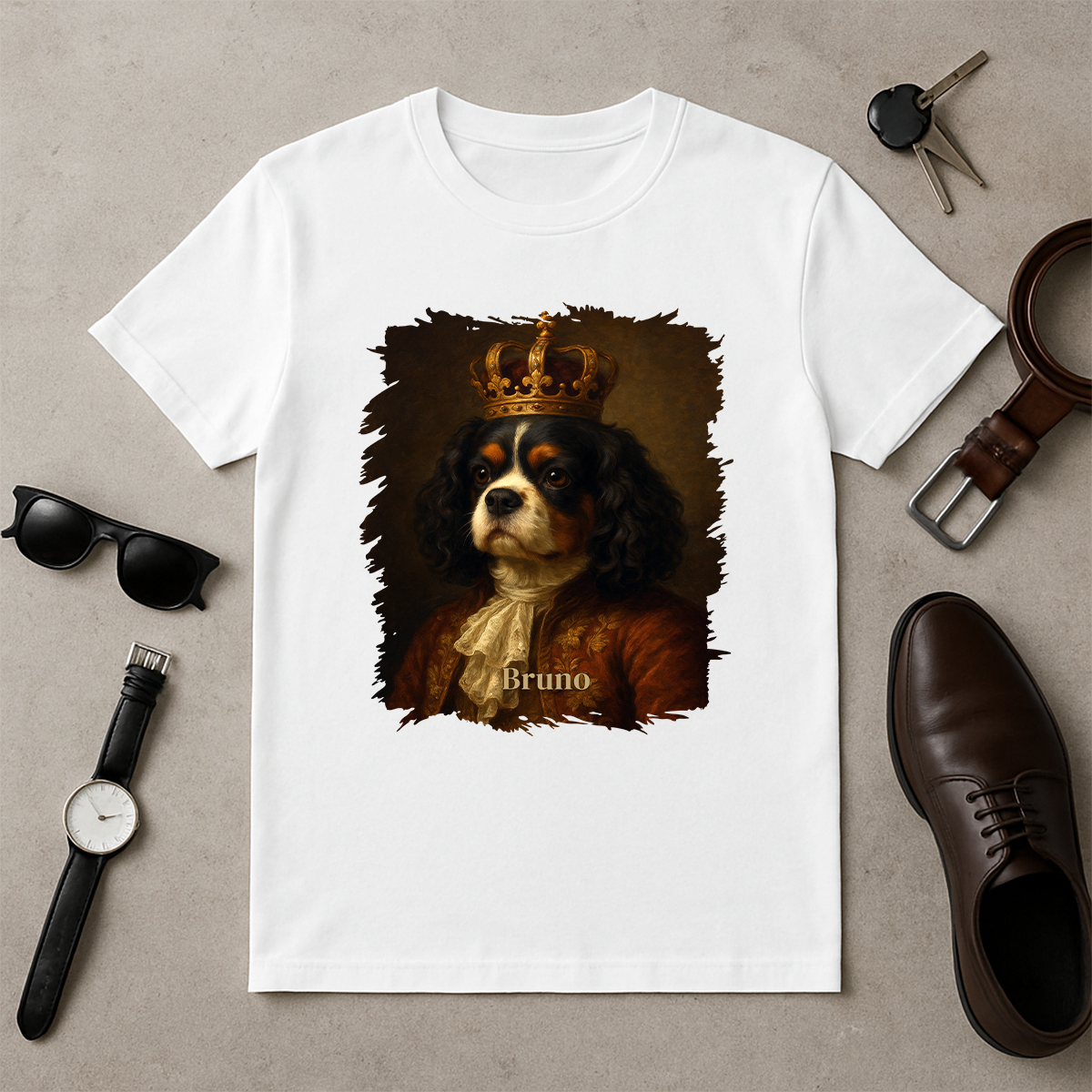 Hund in königlicher Ausführung – Herren-T-Shirt mit Aufdruck für Hundefans