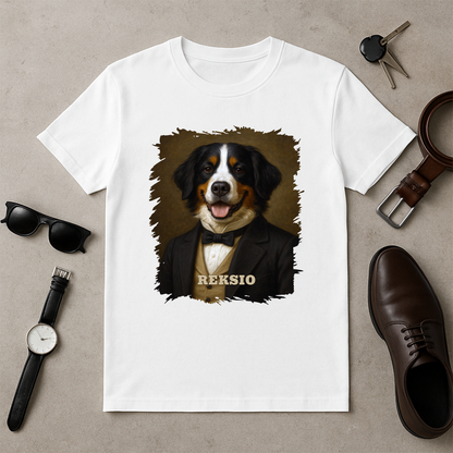 Hund im eleganten Stil – personalisiertes Herren-T-Shirt für Hundeliebhaber